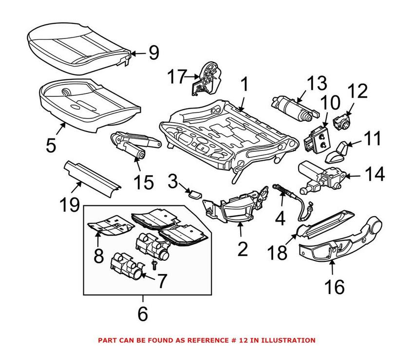 Lumbar Support Switch Passenger Side Genuine BMW 61318360877